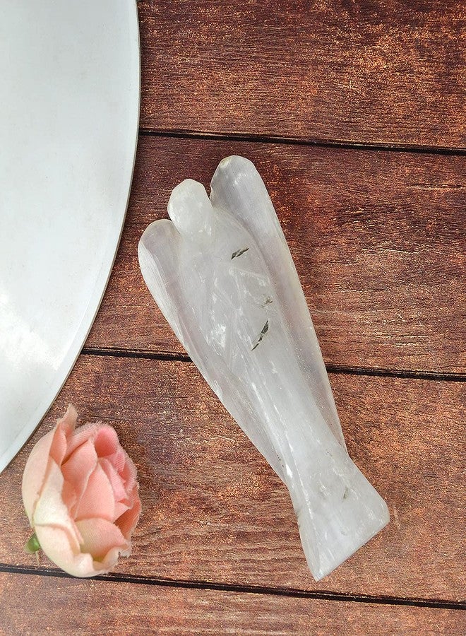 Crystu Selenite Angel Natural Crystal Stone Angels Size 7.6 cm (3 inch). Charged by Reiki Grand Master & Vastu Expert (Color : Selenite) - Image 2